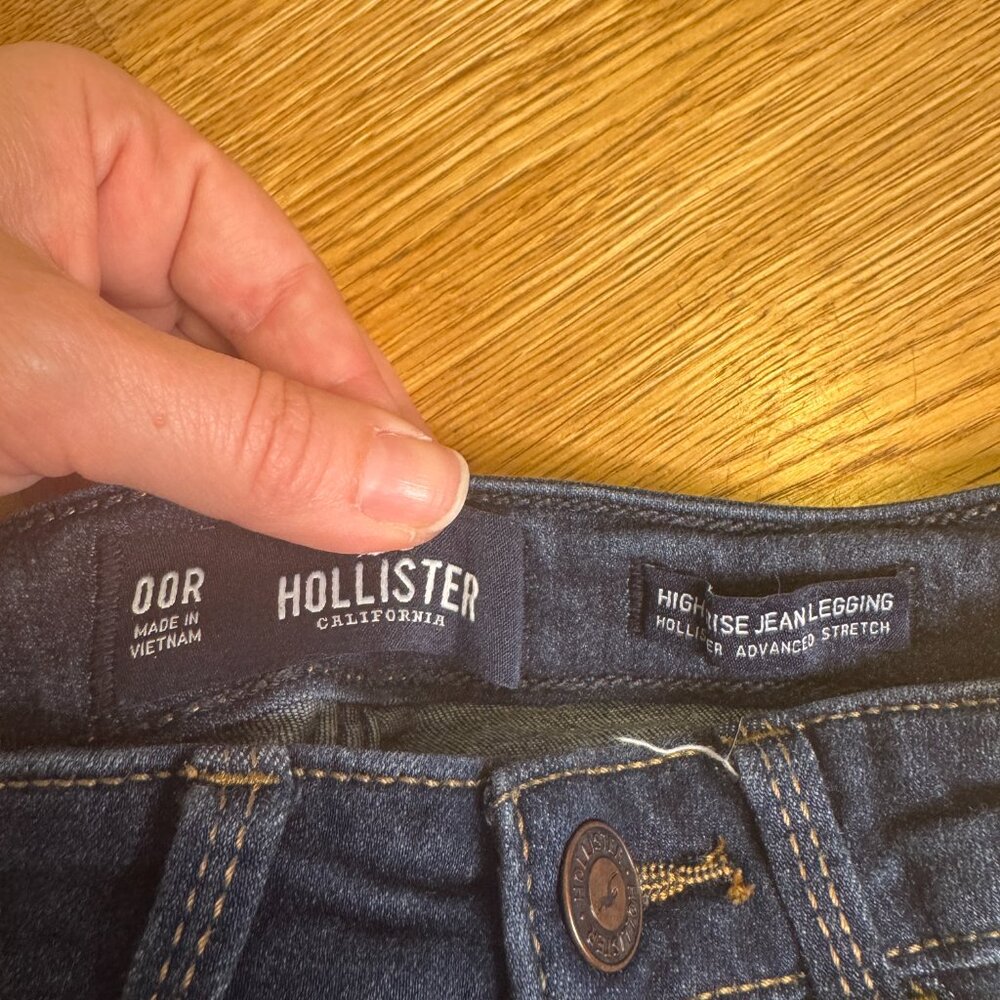 Hollister High Rise Jean Leggings Dark Wash Size 00 Regular - Picture 8 of 14
